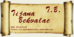 Tijana Bekvalac vizit kartica